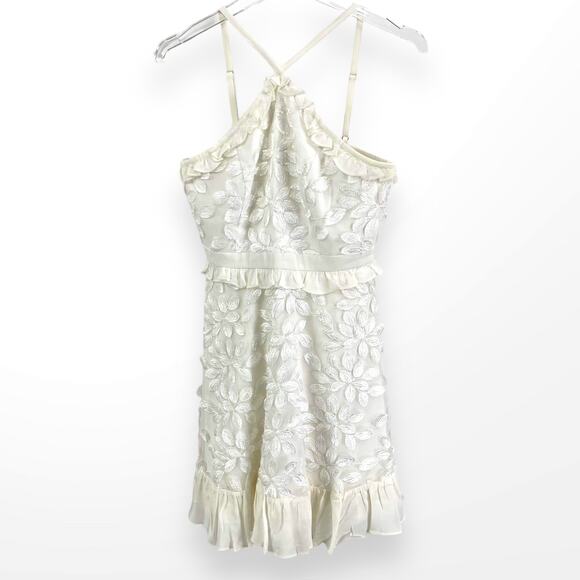 JAY GODFREY White Floral Lined Halter Sun Dress - Picture 1 of 11